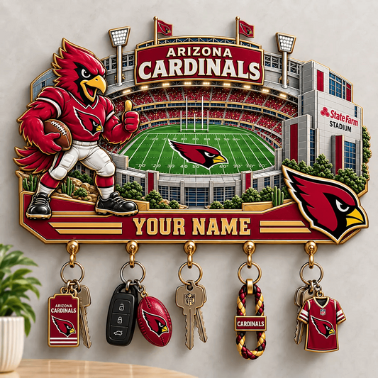 ARI x NFL New Style Wall Key Holder All Size Custom Name Gifts