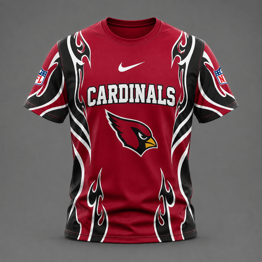ARI x NFL Premium Football Flame Tribal All Over Print T-Shirt 2208