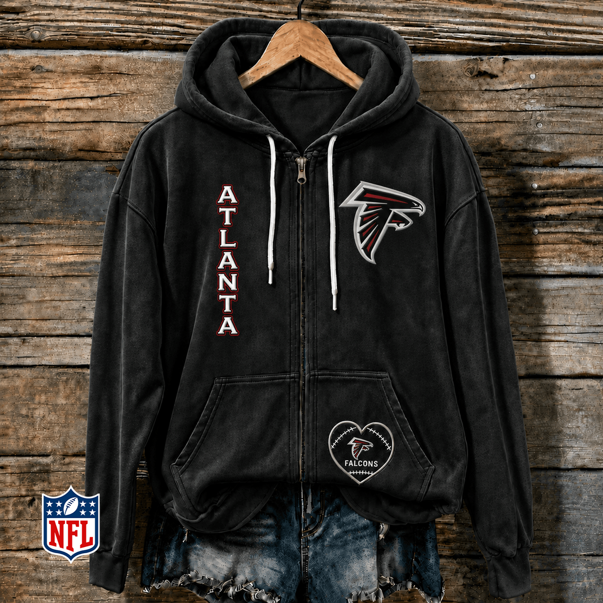 ATL x NFL Full-Zip Fleece Hoodie