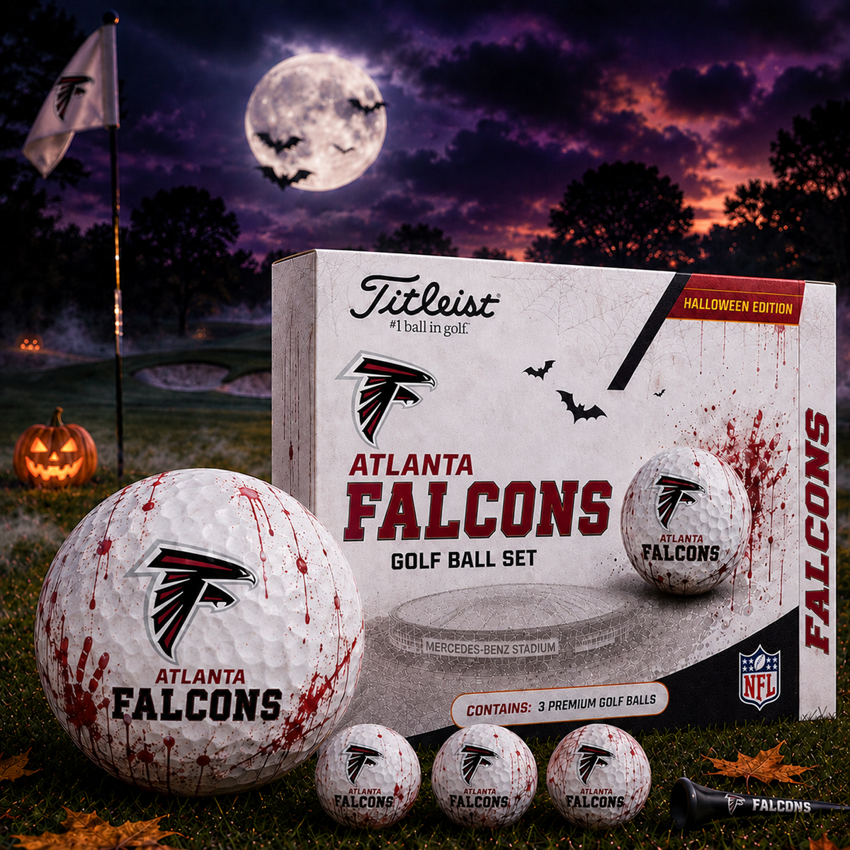 ATL x NFL Halloween Edition Golf Ball Set – 3 Premium Golf Balls
