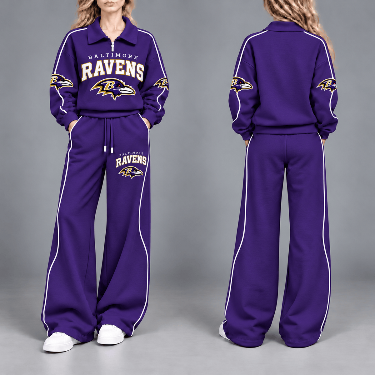 BAL Premium NFL Team Pride Contrast Piping Quarter-Zip + Pants