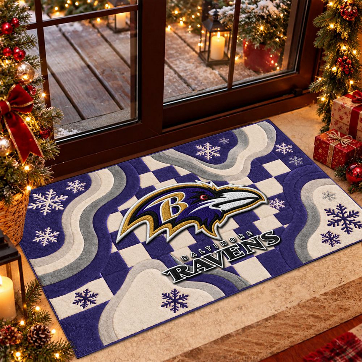 BAL x NFL Christmas Doormat
