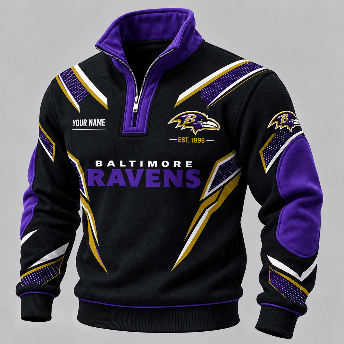 BAL x NFL Personalized Quarter Zip Sweatshirt