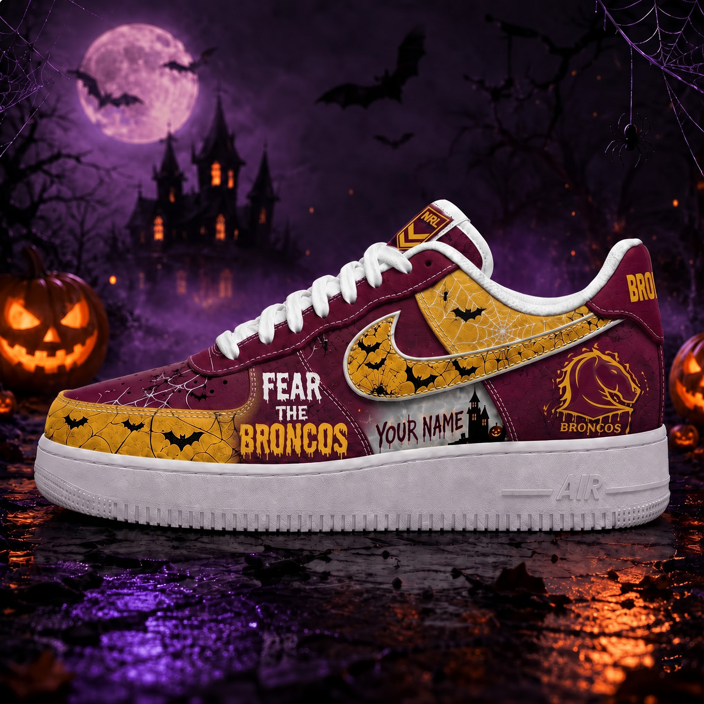 BB Premium NRL Fear The Team Halloween AF1 Sneakers