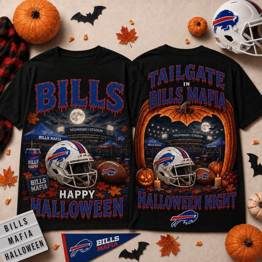 BB x NFL Halloween Custom Name T Shirt Gift For Fan
