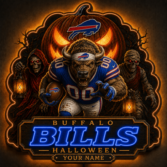 BB x NFL Halloween Personalized Acrylic Wall Led Sign Colorful Colors Gifts For Fan