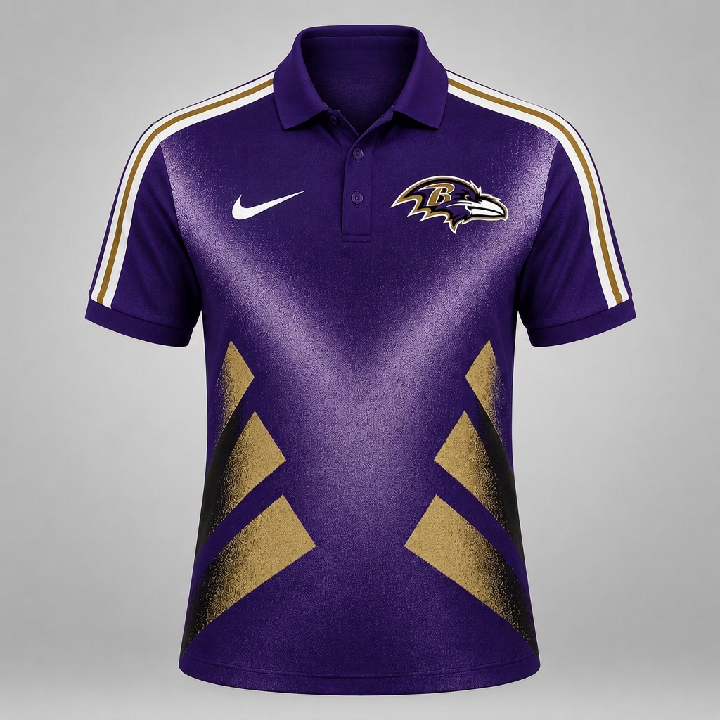 BR x Premium NFL Sports Fan Geometric Pattern Polo Shirt
