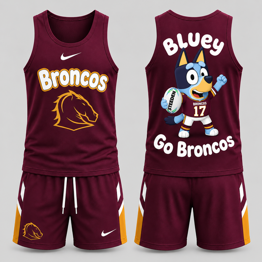 BRI Premium NRL Game Day Cartoon Character Sleeveless Tank Top & Shorts Set