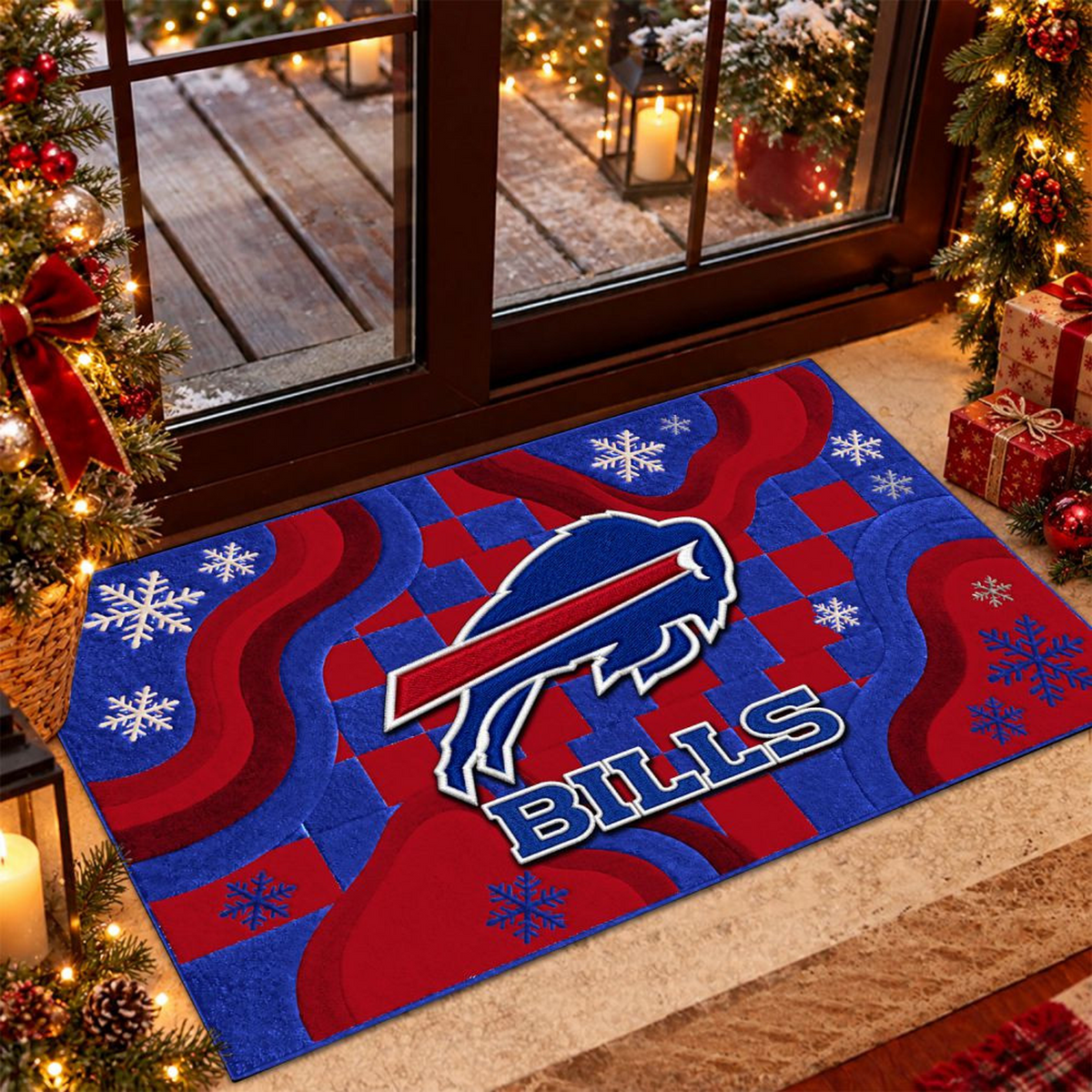 BUF x NFL Christmas Doormat