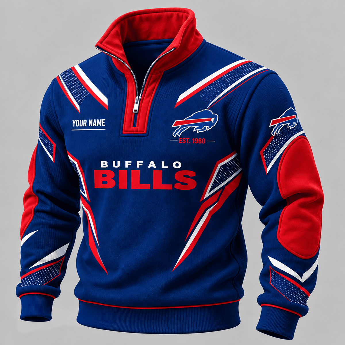 BUF x NFL Personalized Quarter Zip Sweatshirt