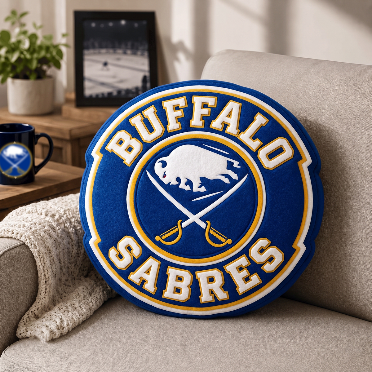 BUF x NHL Premium Custom Shape Pillow Personalized