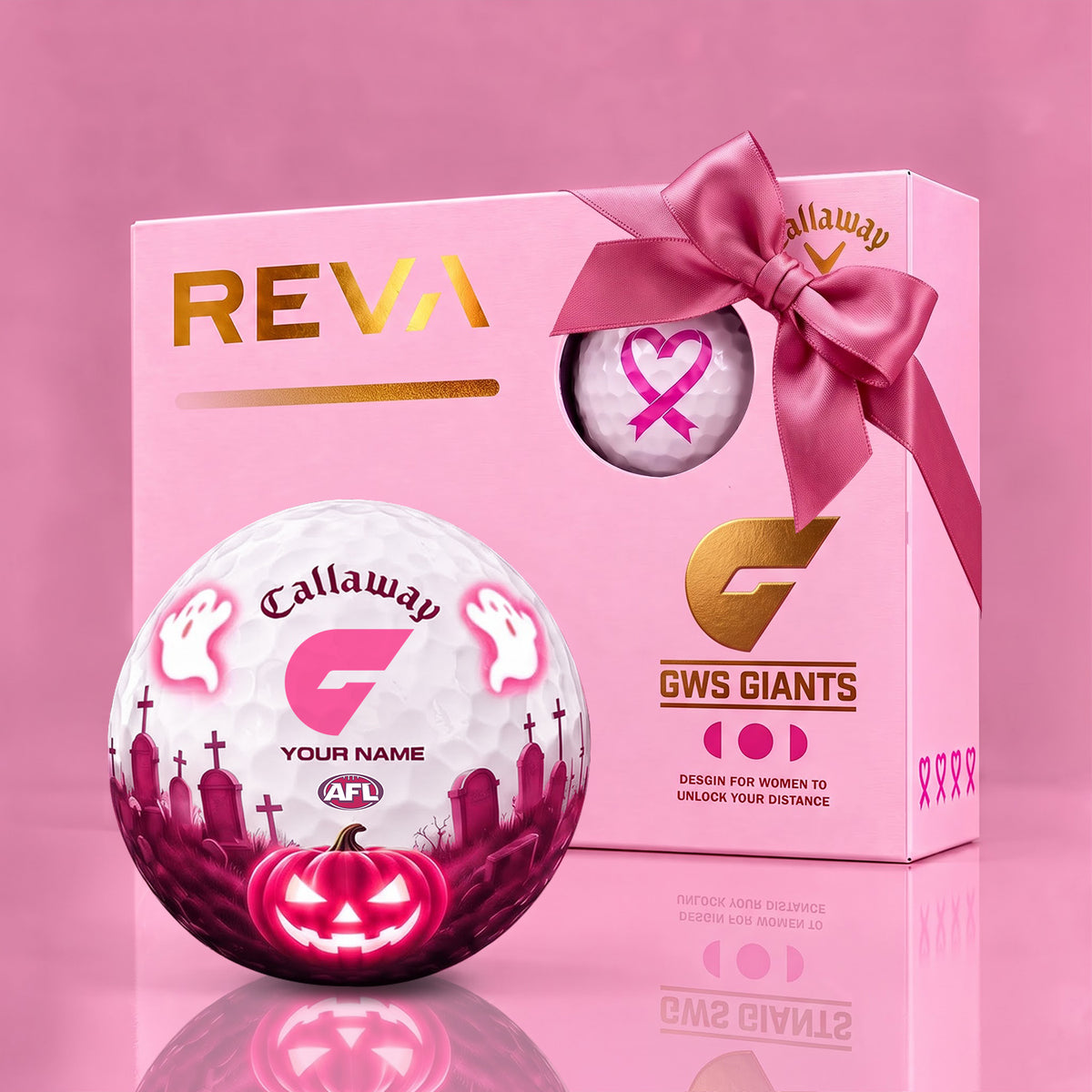 CALLAWAY REVA X SIGNATURE AFL GWS LUXURY SPOOKY NIGHT PERSONALIZED GOLF BALL FOR WOMEN TOURNAMENT LIMITED EDITION