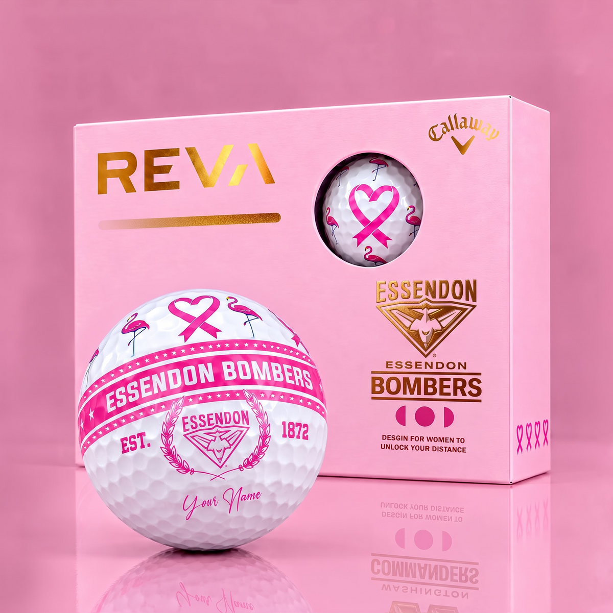 CALLAWAY REVA X PREMIUM AFL ES DELUXE PERSONALIZED GOLF BALL FOR WOMEN TOURNAMENT LIMITED EDITION