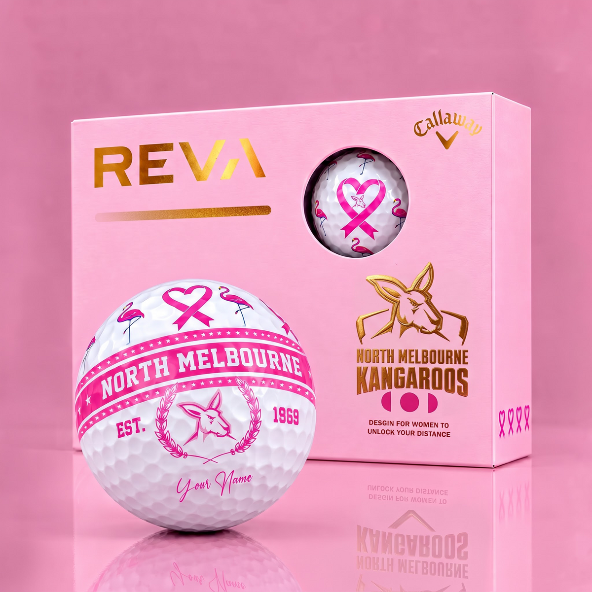 CALLAWAY REVA X PREMIUM AFL NM DELUXE PERSONALIZED GOLF BALL FOR WOMEN TOURNAMENT LIMITED EDITION