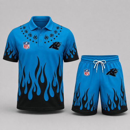 CAR Premium NFL Flame Performance Polo Shirt & Shorts Set