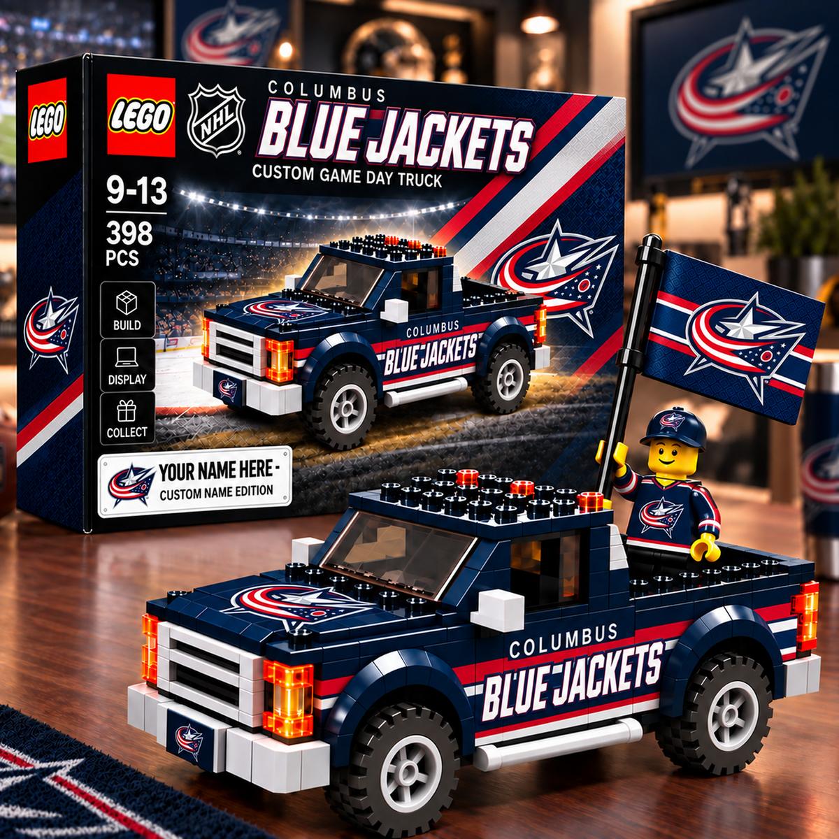 CBJ x NHL Building Blocks Truck Toy Set V2