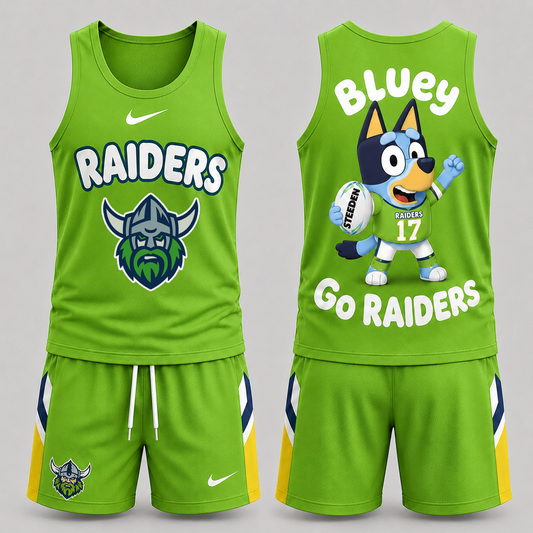 CBR Premium NRL Game Day Cartoon Character Sleeveless Tank Top & Shorts Set