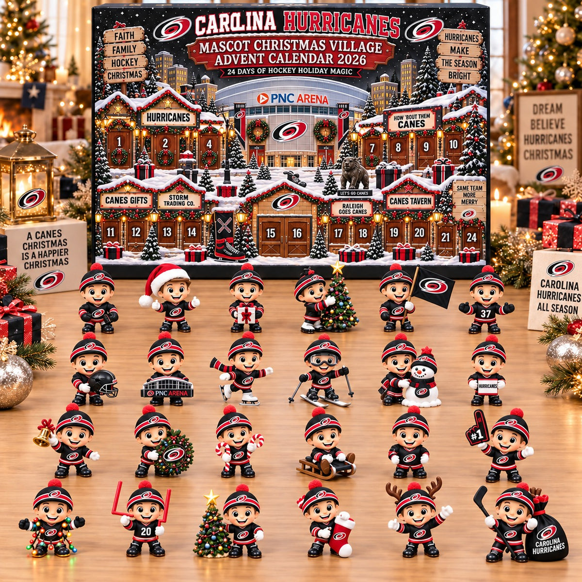 CH x NHL Mascot Christmas Village Advent Calendar Blink Box