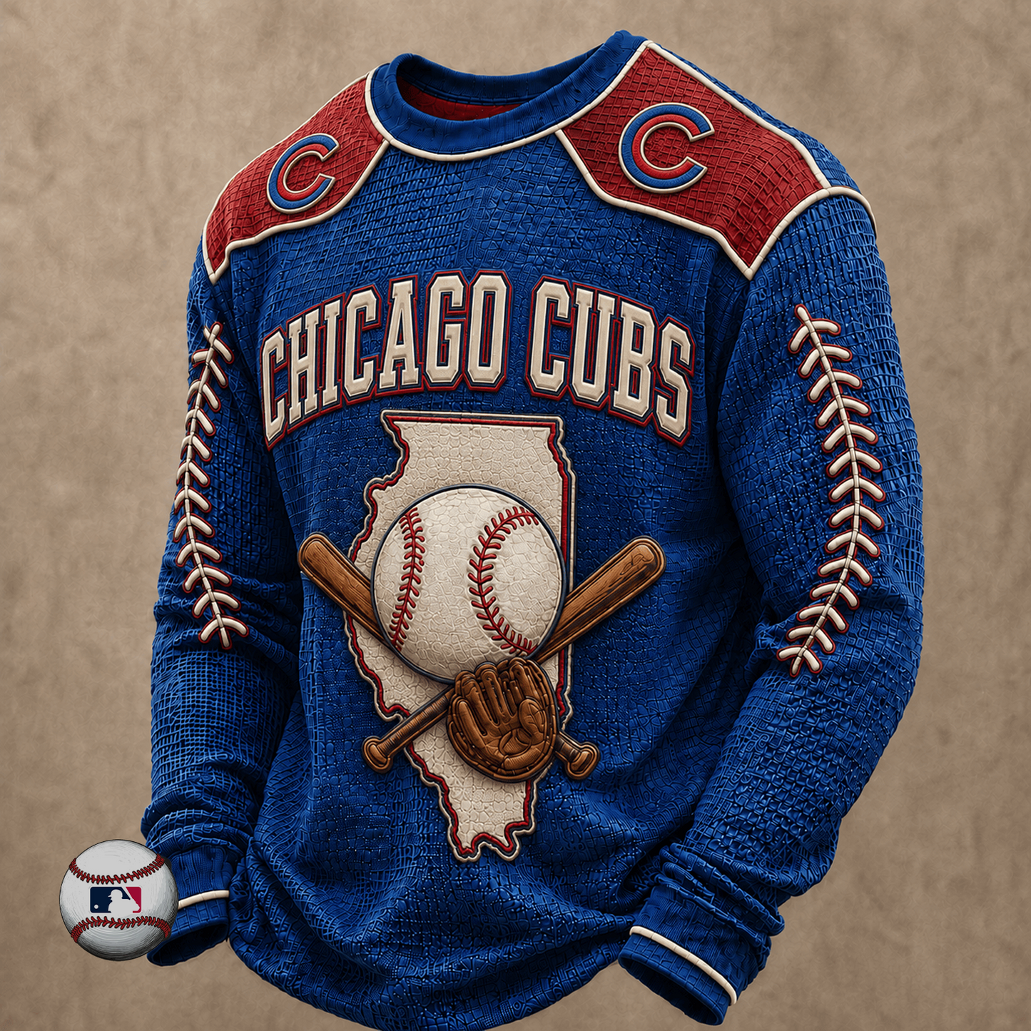 CHI x MLB Baseball Team Embroidered Crewneck Sweatshirt