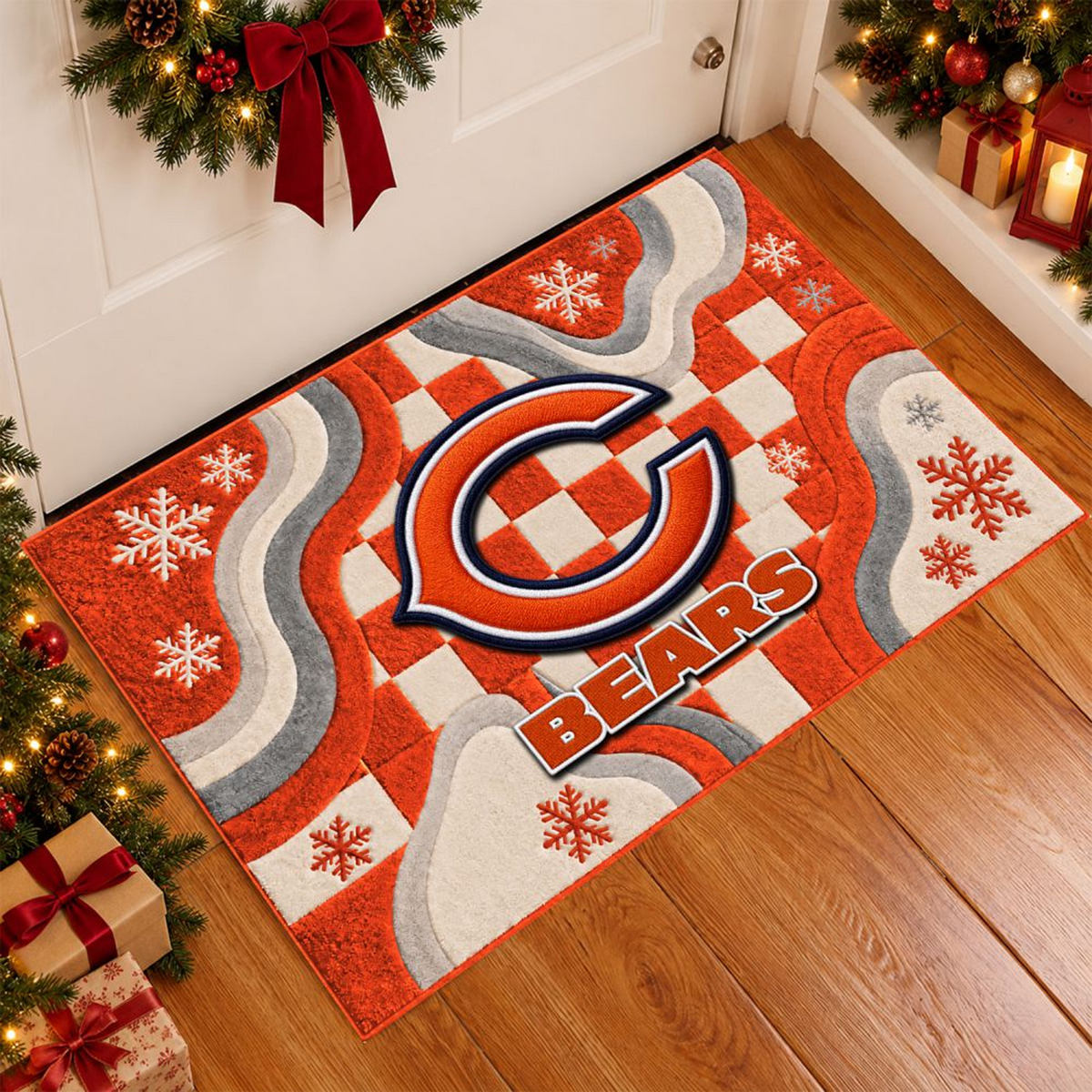 CHI x NFL Christmas Doormat