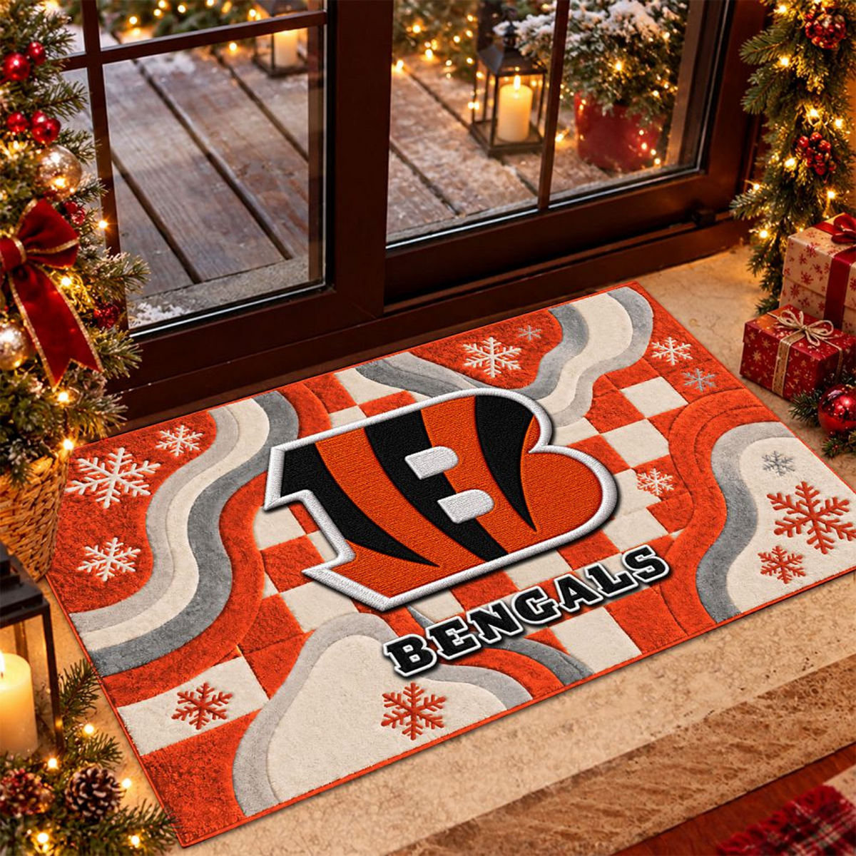 CIN x NFL Christmas Doormat