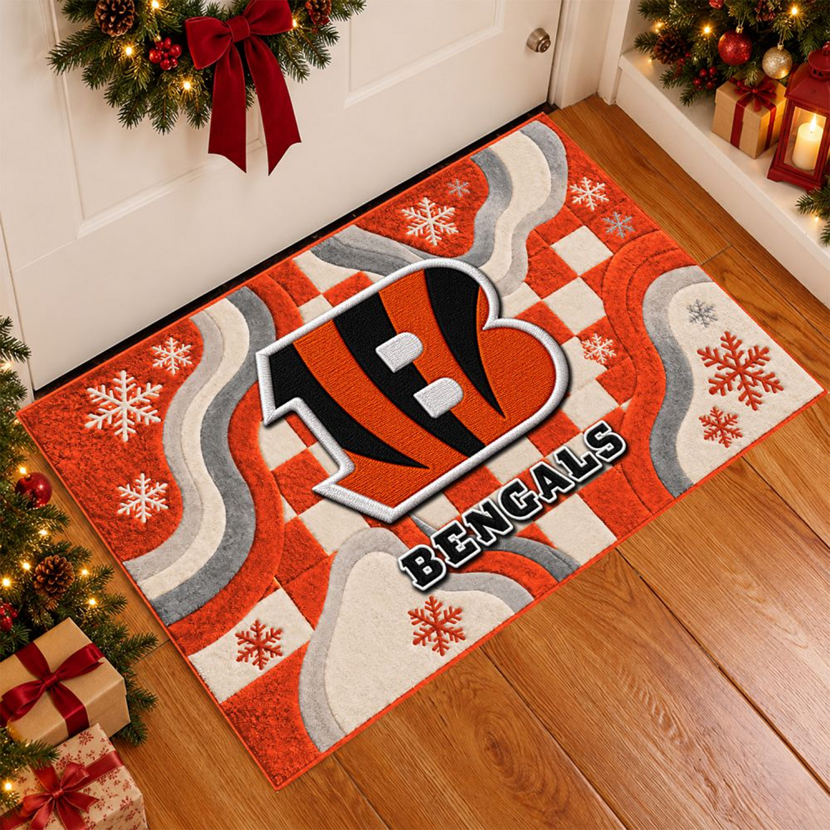 CIN x NFL Christmas Doormat