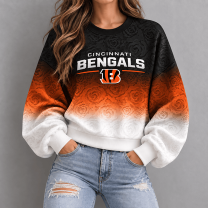 CIN x NFL Embossed Rose Ombre Sweatshirt