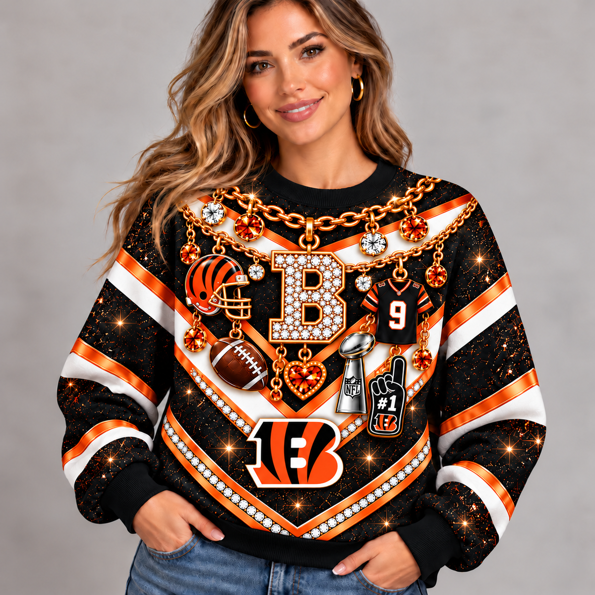 CIN x NFL Luxury Bling Sweatshirt