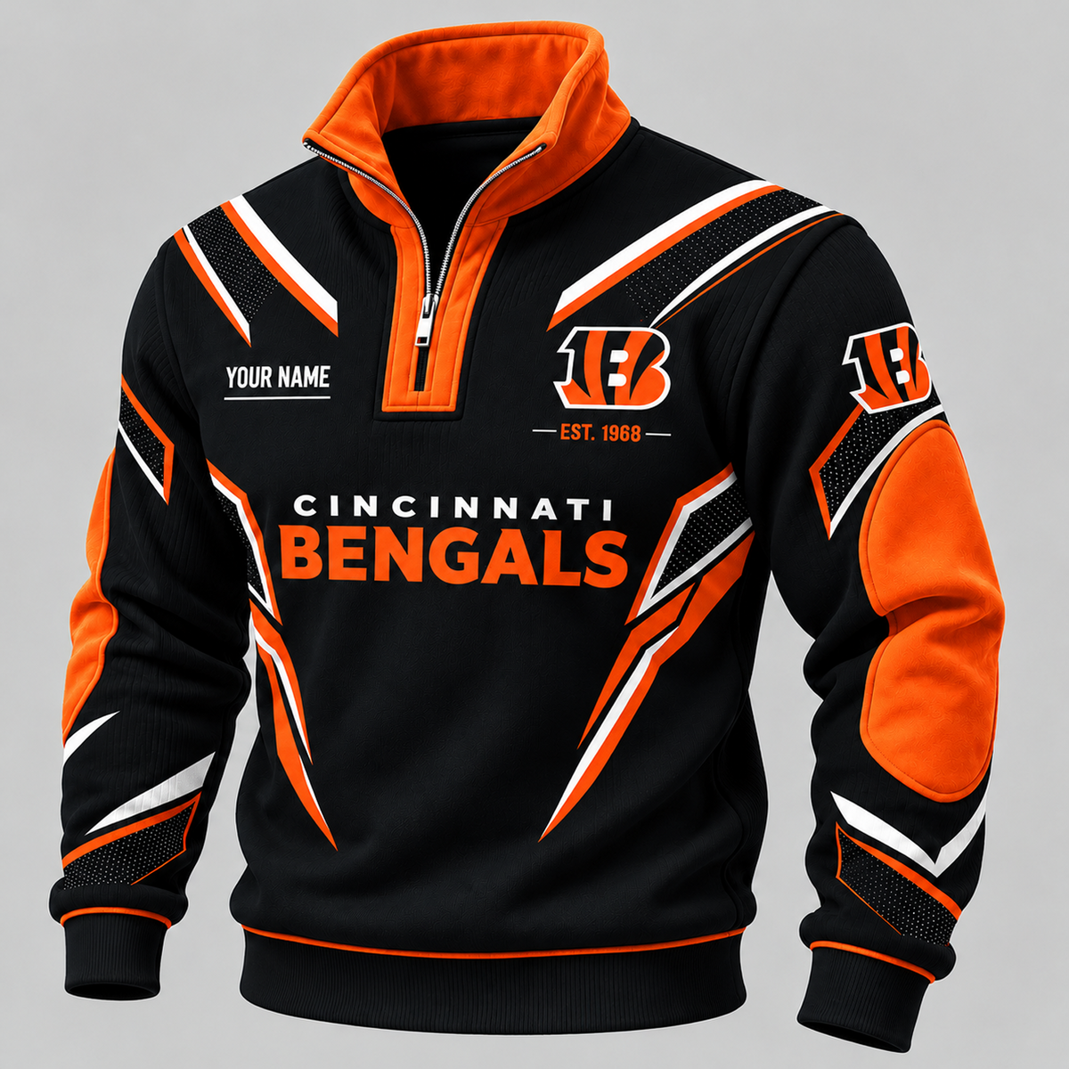 CIN x NFL Personalized Quarter Zip Sweatshirt