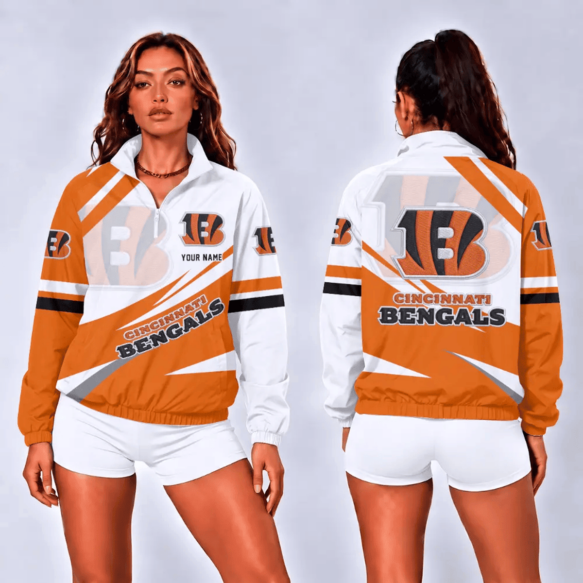 CIN x NFL Retro Colorblock Quarter Zip Jacket