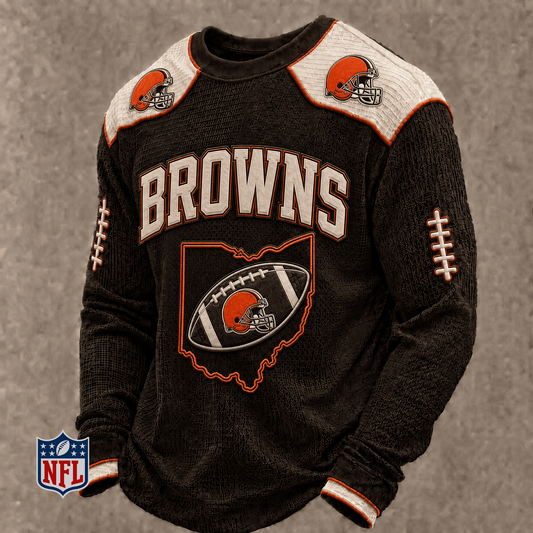 CLE x NFL Baseball Team Embroidered Crewneck Sweatshirt