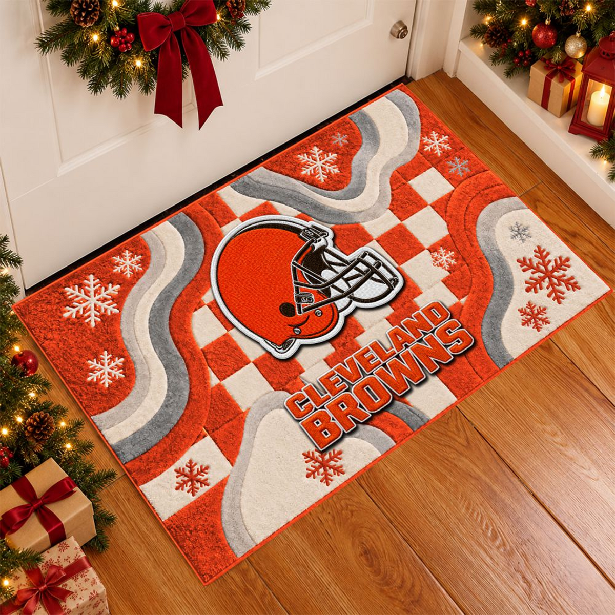 CLE x NFL Christmas Doormat