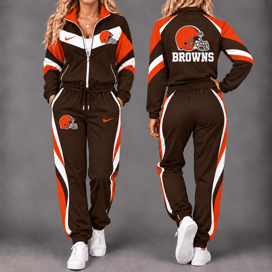 CLE x NFL Team Pride Waterproof Windbreaker Zip-Up Tracksuit Set