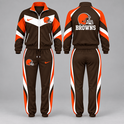 CLE x NFL Team Pride Waterproof Windbreaker Zip-Up Tracksuit Set