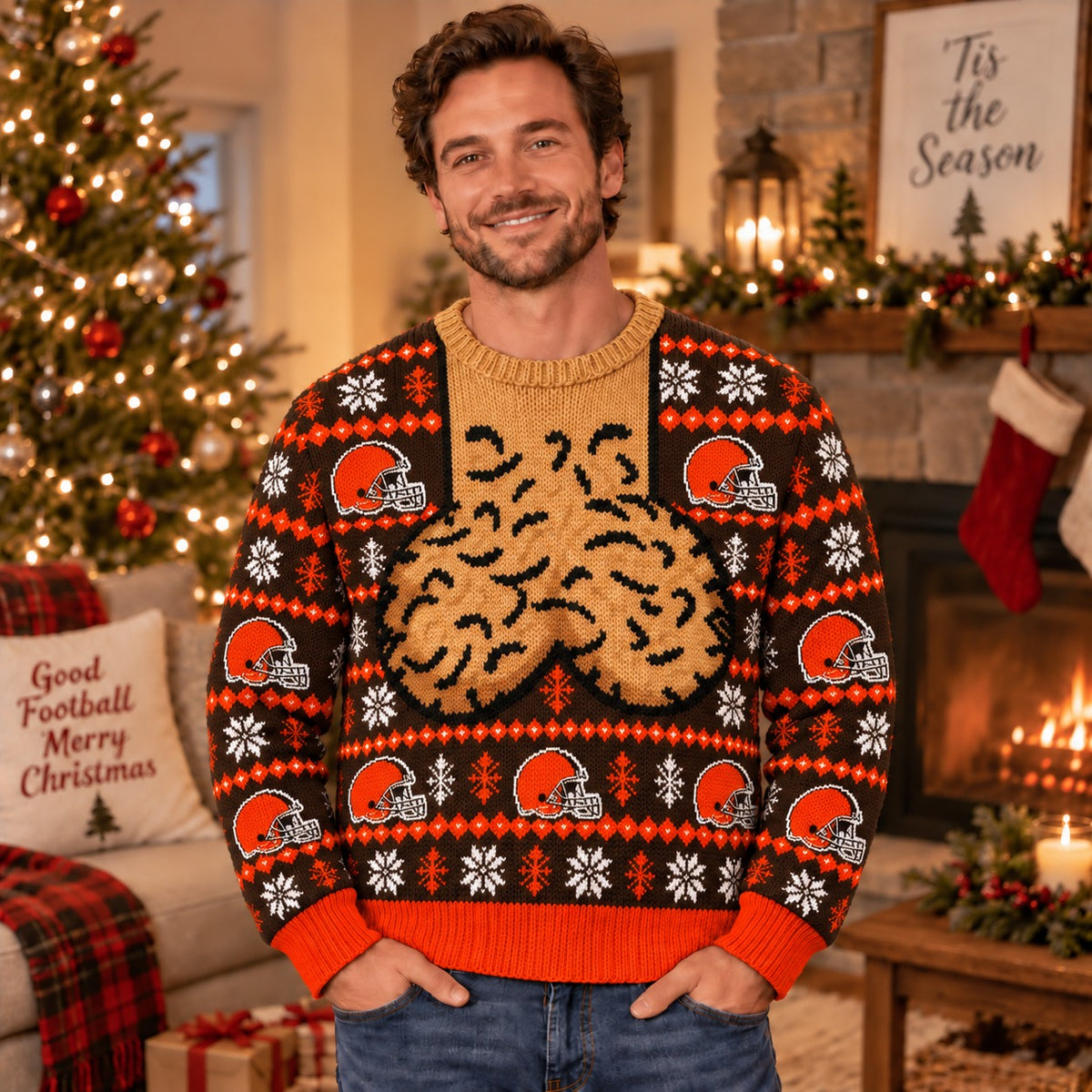 CLE x NFL Ugly Sweatshirt Funny For Fan