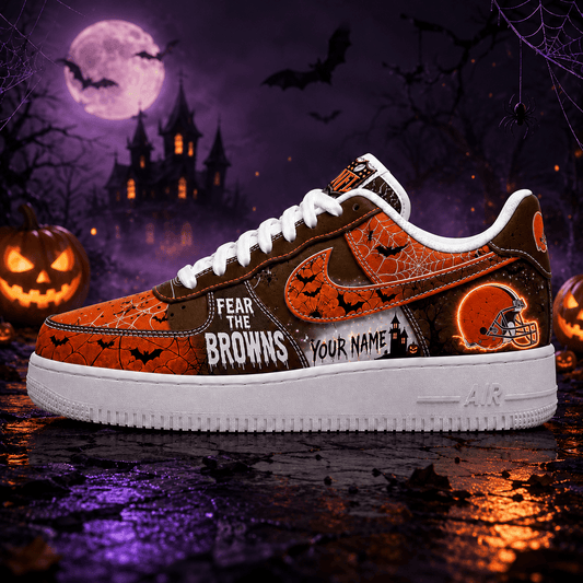 CLE x Premium NFL Fear The Team Halloween AF1 Sneakers