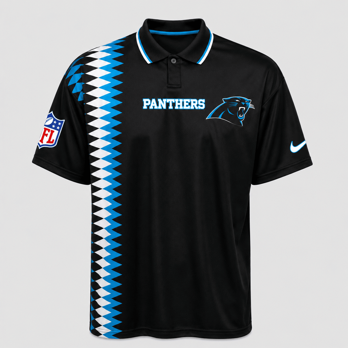 CP Premium NFL Men’s Sporty Zigzag Stripe Polo Shirt