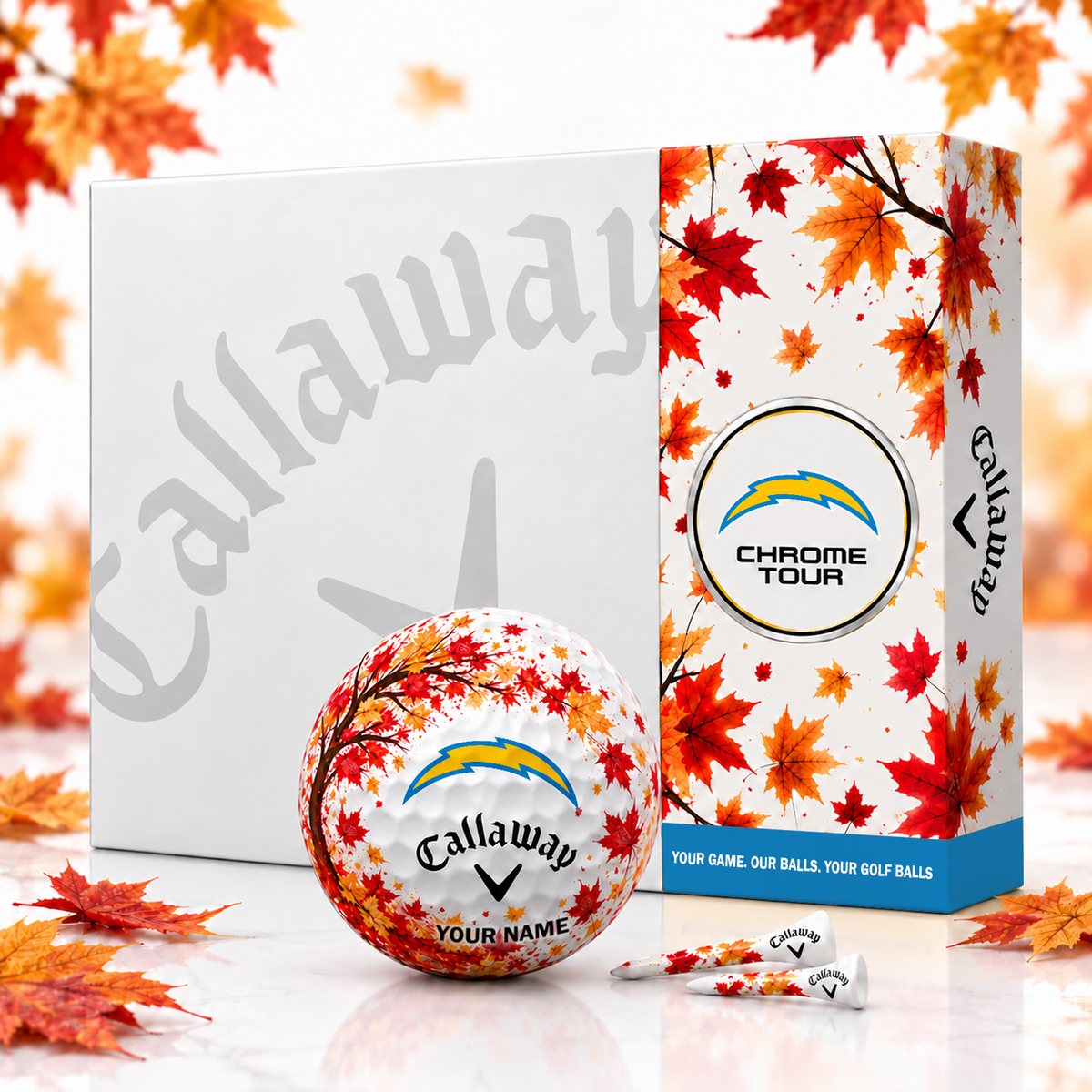 Callaway X Premium NFL LAC FALL EDITION PERSONALIZED GOLF BALL – LIMITED EDITION  V2