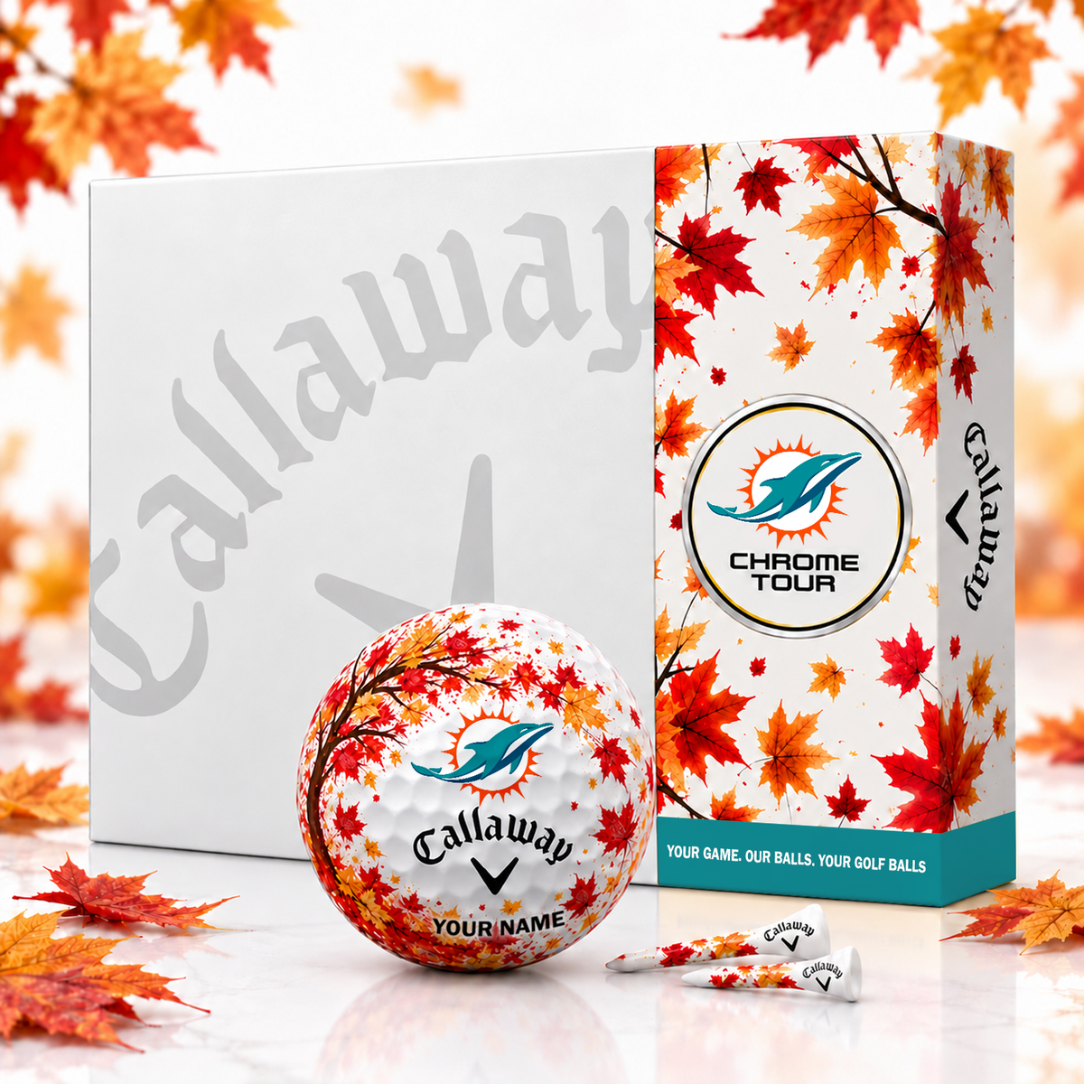 Callaway X Premium NFL MIA FALL EDITION PERSONALIZED GOLF BALL – LIMITED EDITION  V2