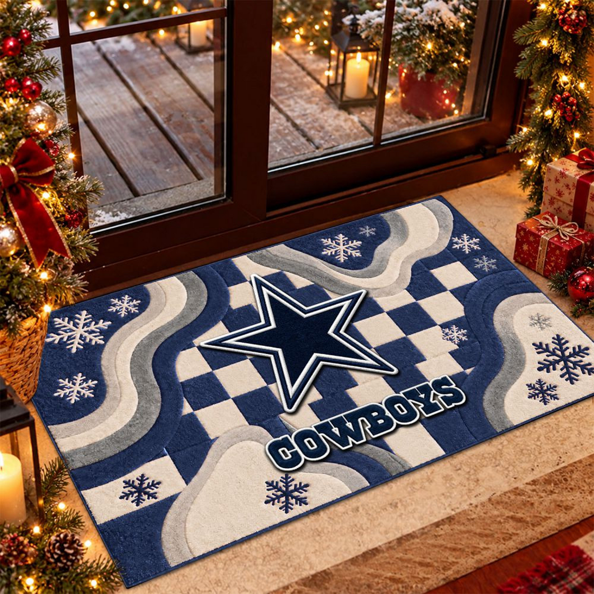 DAL x NFL Christmas Doormat
