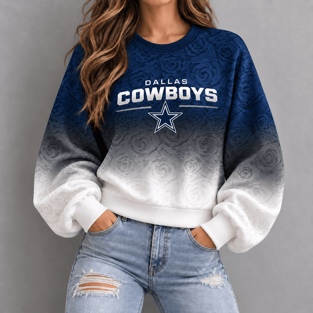 DAL x NFL Embossed Rose Ombre Sweatshirt