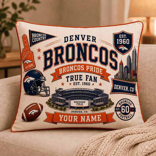 DB x NFL Premium Vintage Pillow Case Personalized Gift For True Fan