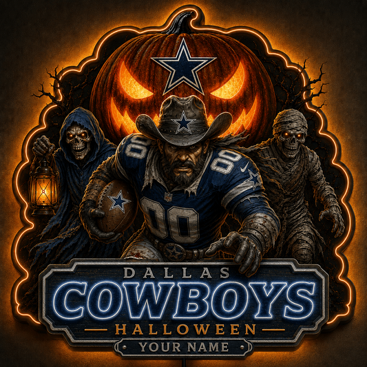DC x NFL Halloween Personalized Acrylic Wall Led Sign Colorful Colors Gifts For Fan