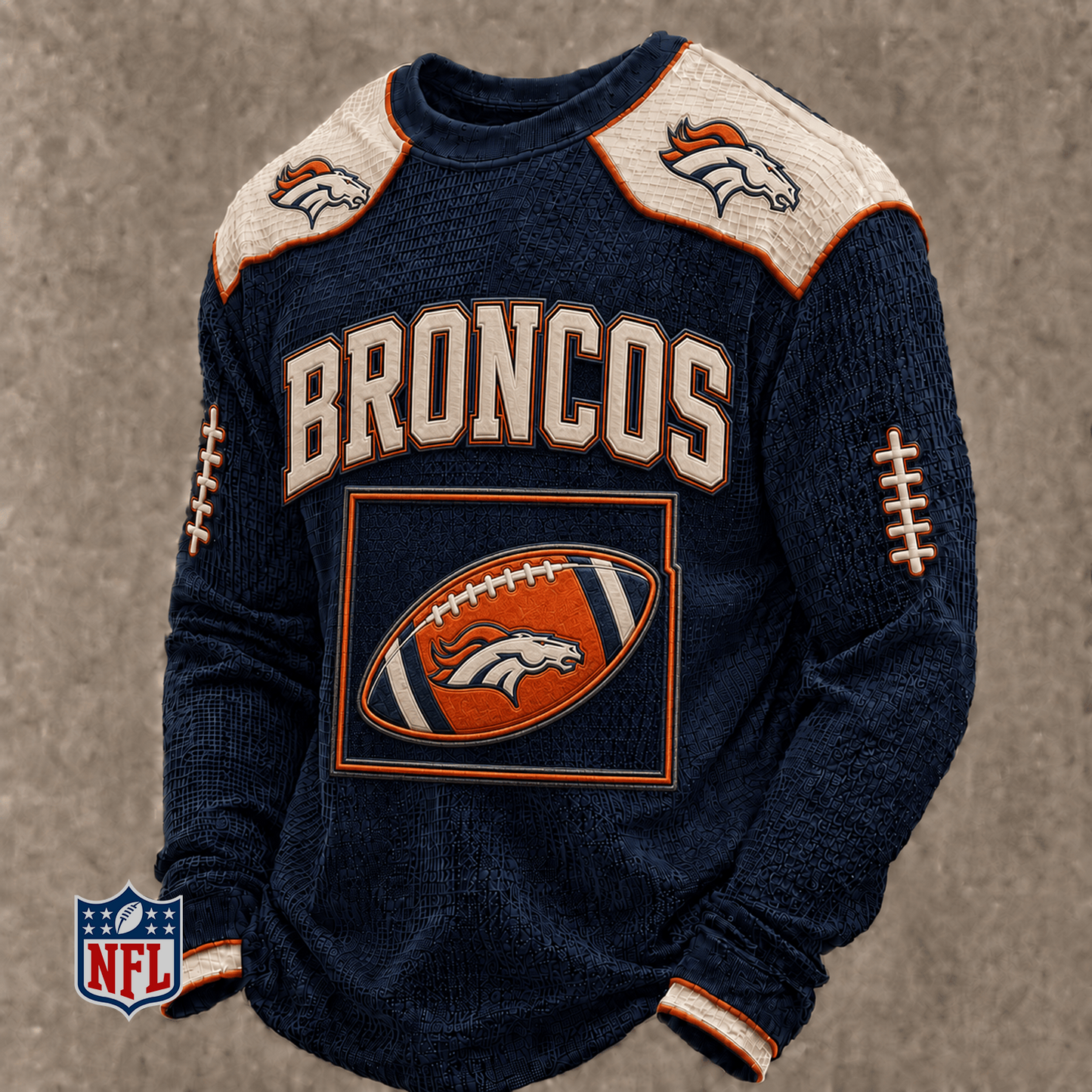 DEN x NFL Baseball Team Embroidered Crewneck Sweatshirt