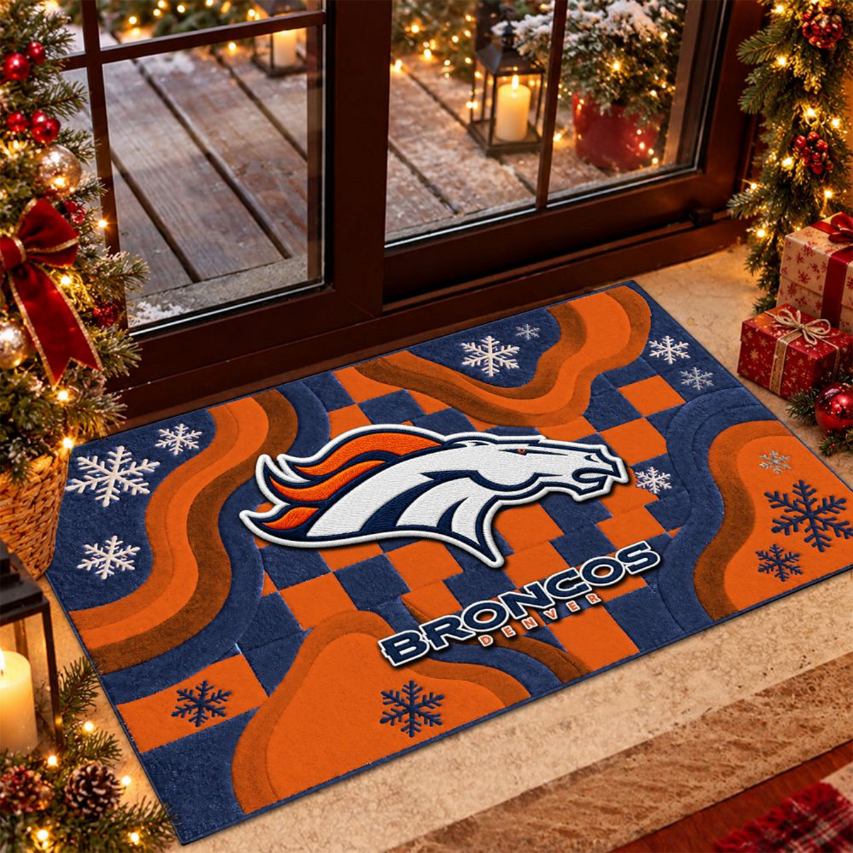 DEN x NFL Christmas Doormat
