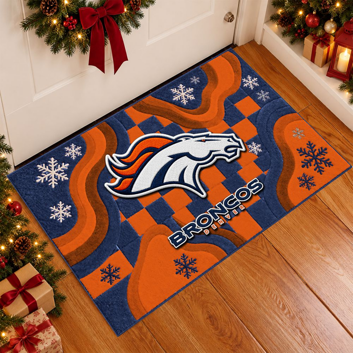 DEN x NFL Christmas Doormat