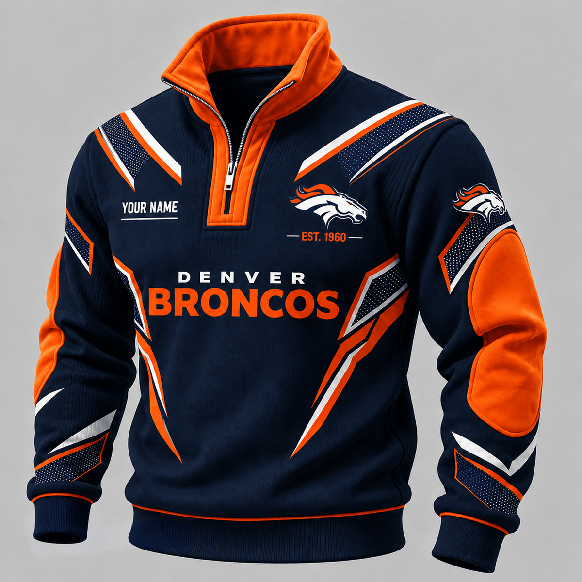 DEN x NFL Personalized Quarter Zip Sweatshirt