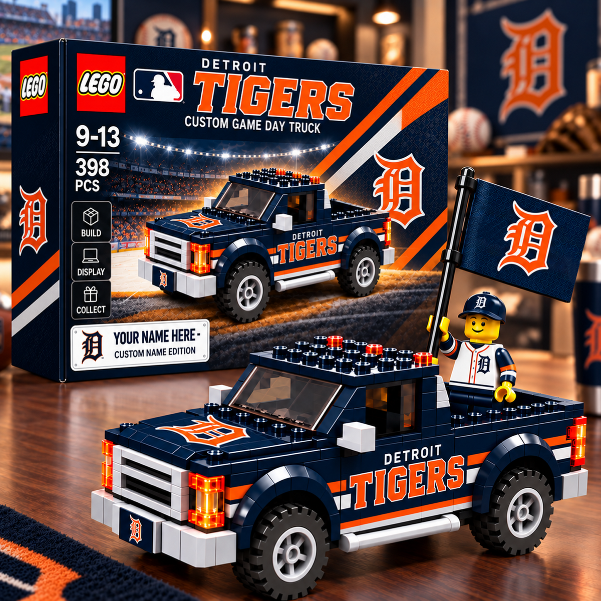 DET x MLB Building Blocks Truck Toy Set V2