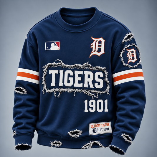 DET x MLB Distressed Premium SweatShirt