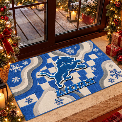 DET x NFL Christmas Doormat